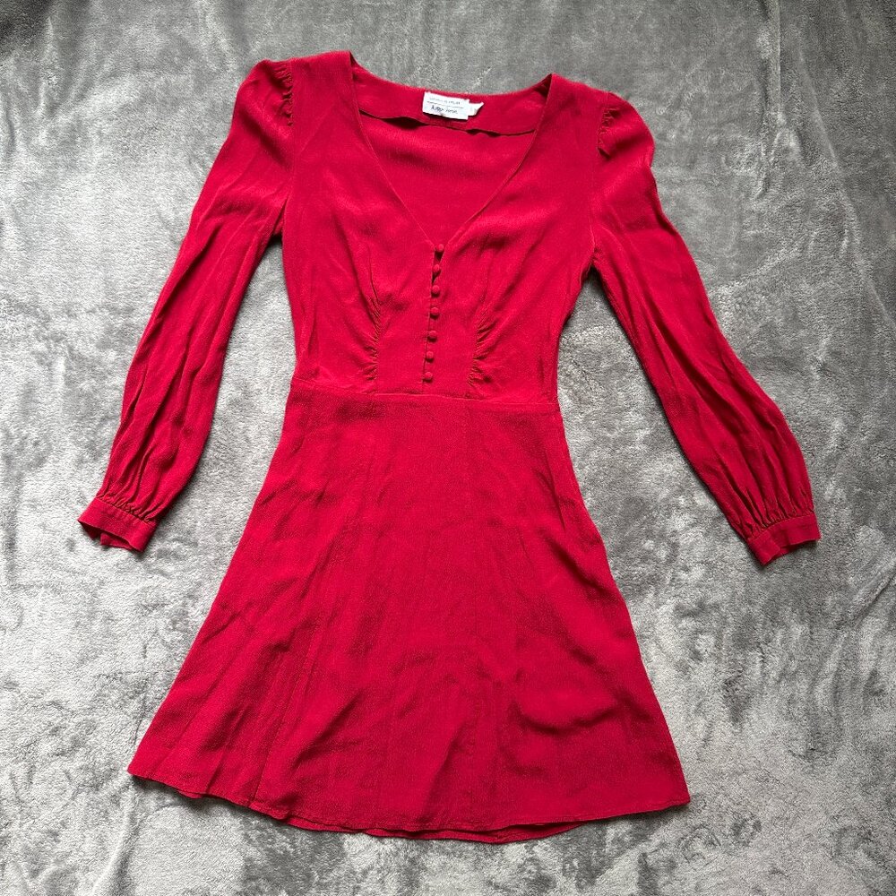 & Other Stories Long Sleeve Red Dress Buttoned US Size 4